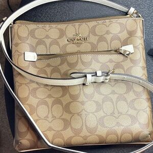Coach Tan and Cream Crossbody Bag